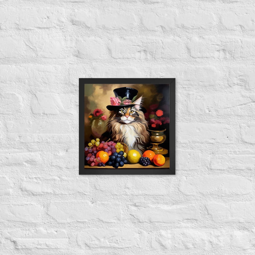 PugMug Custom Tabby Maine Coon Cat Framed Print