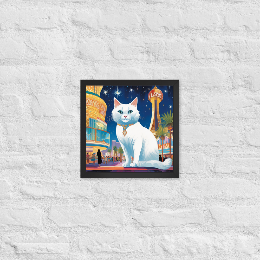 PugMug Custom White Companion Cat Framed Print