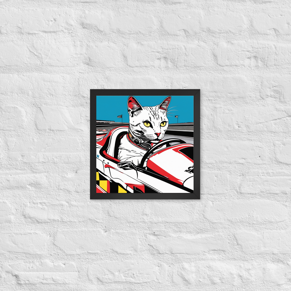 PugMug Custom White Companion Cat Framed Print