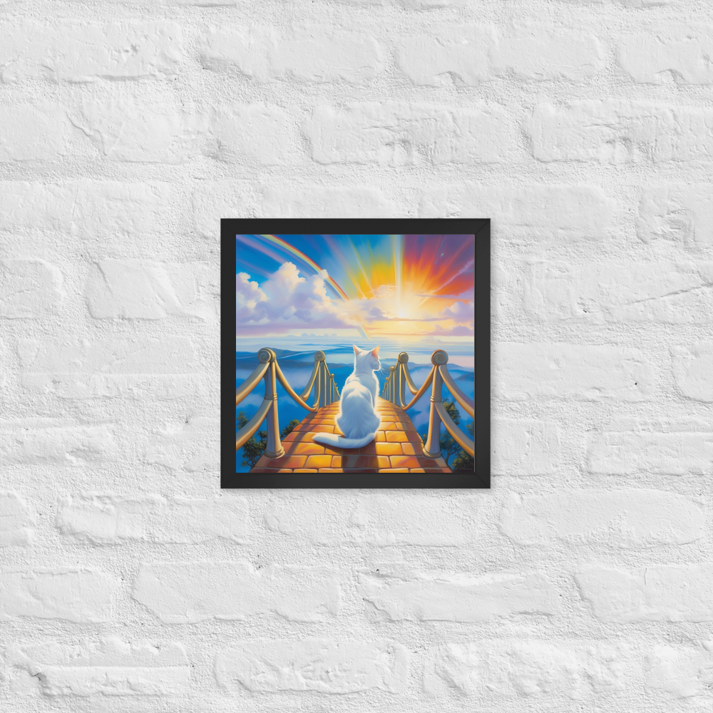 PugMug Custom White Companion Cat Framed Print