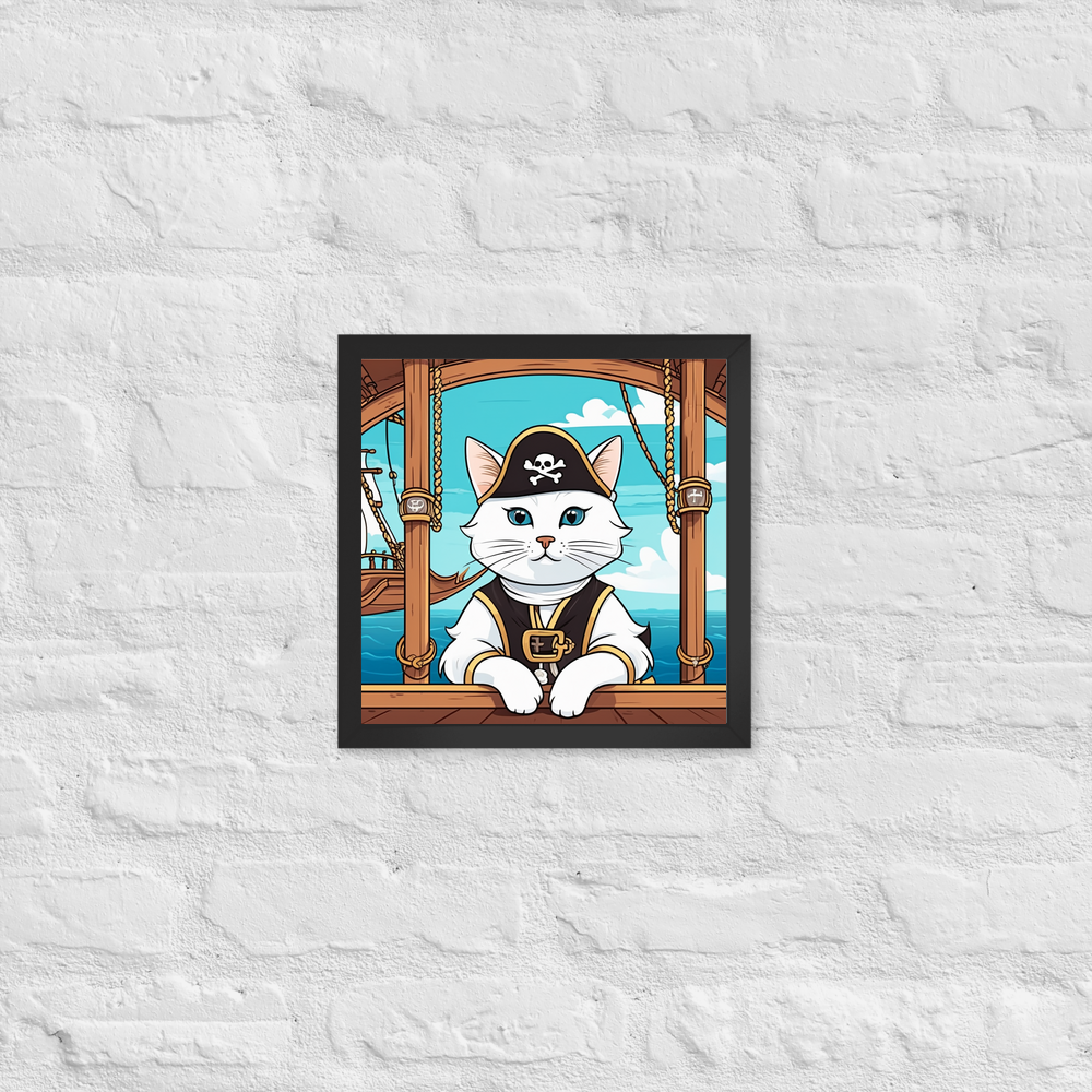 PugMug Custom White Companion Cat Framed Print