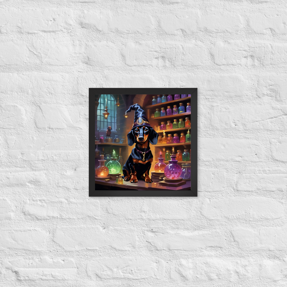 PugMug Custom Black Dachshund Framed Print