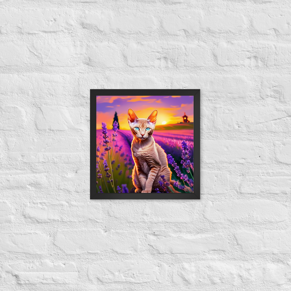 PugMug Custom Tabby Devon Rex Cat Framed Print