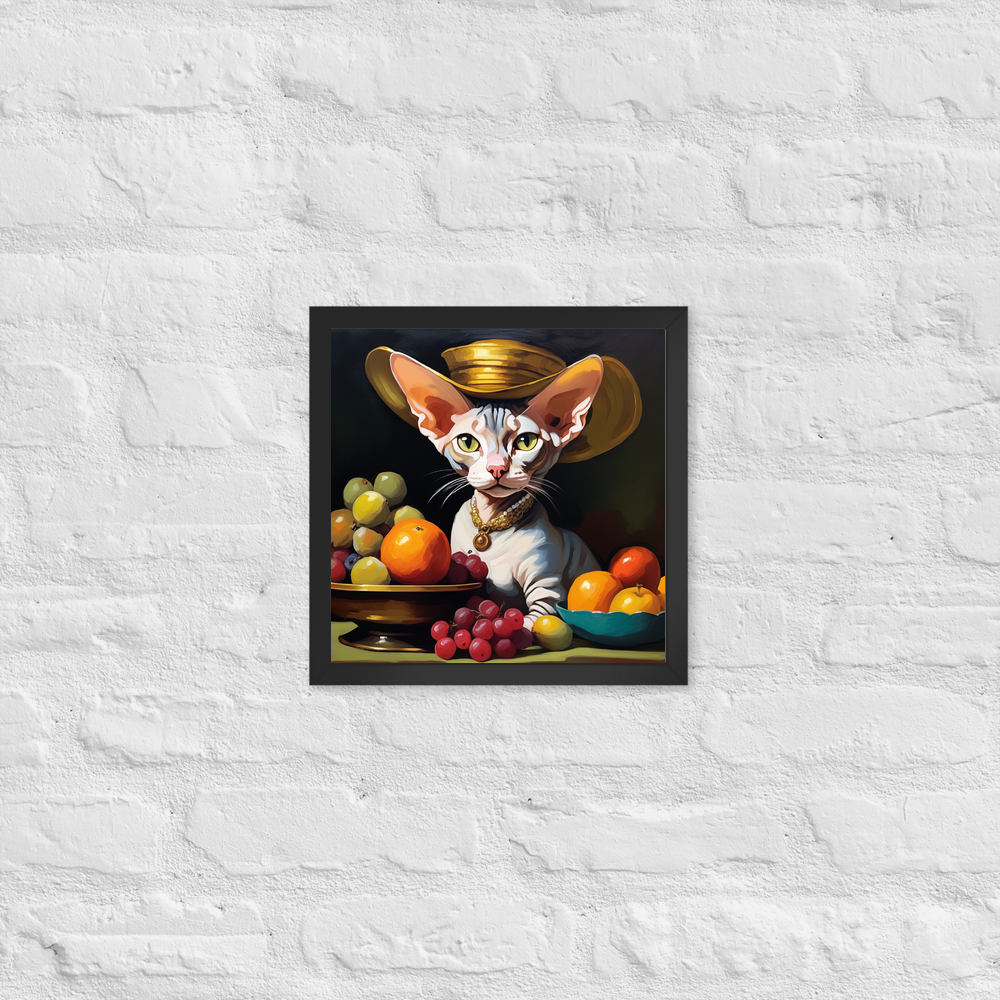 PugMug Custom Tabby Sphynx Cat Framed Print