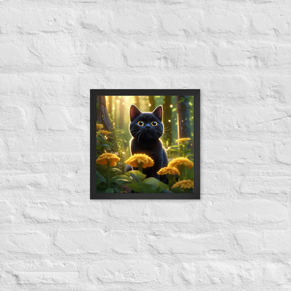 PugMug Custom Black British Shorthair Cat Framed Print