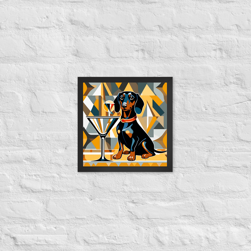 PugMug Custom Black Dachshund Framed Print
