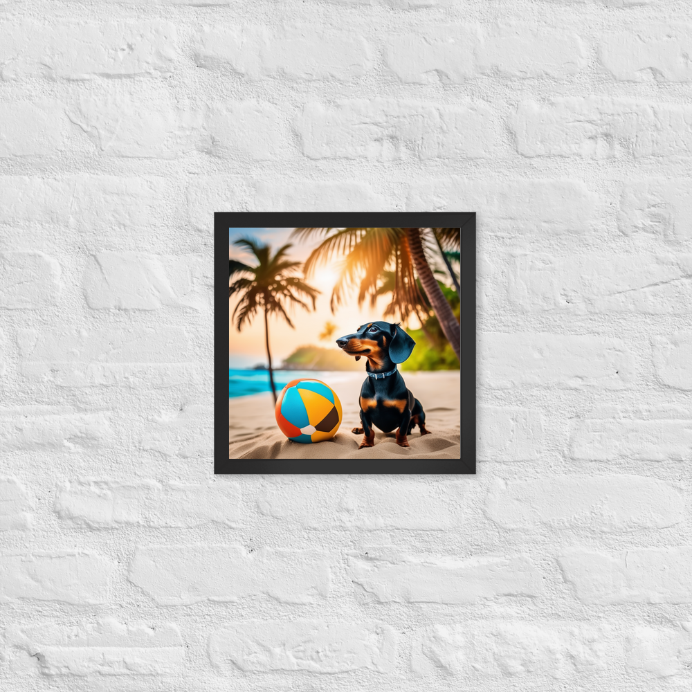 PugMug Custom Black Dachshund Framed Print