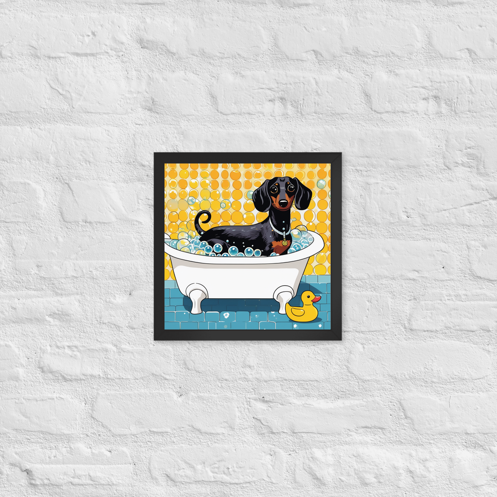 PugMug Custom Black Dachshund Framed Print