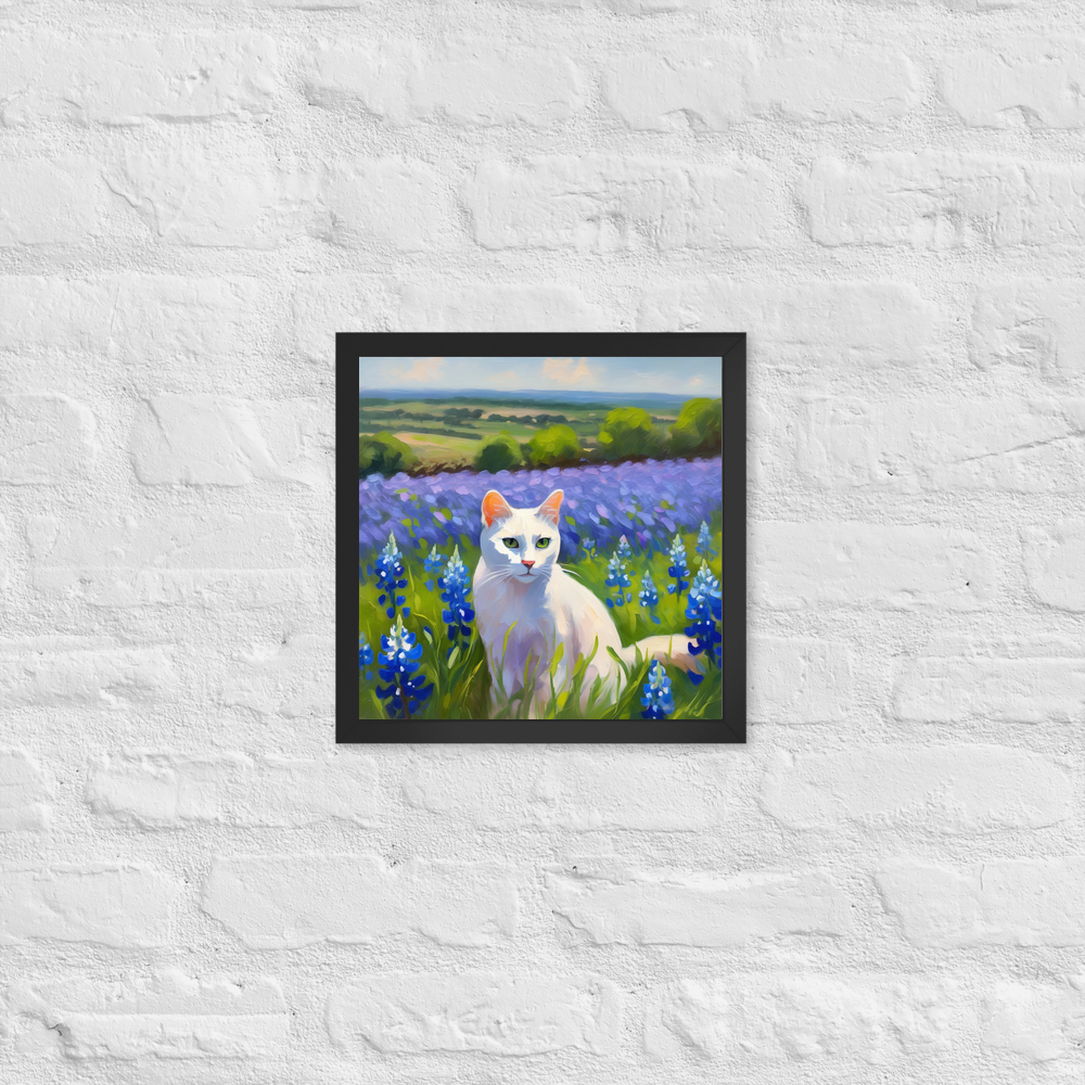 PugMug Custom White Companion Cat Framed Print
