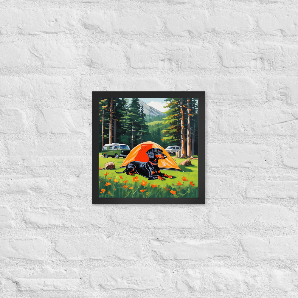 PugMug Custom Black Dachshund Framed Print