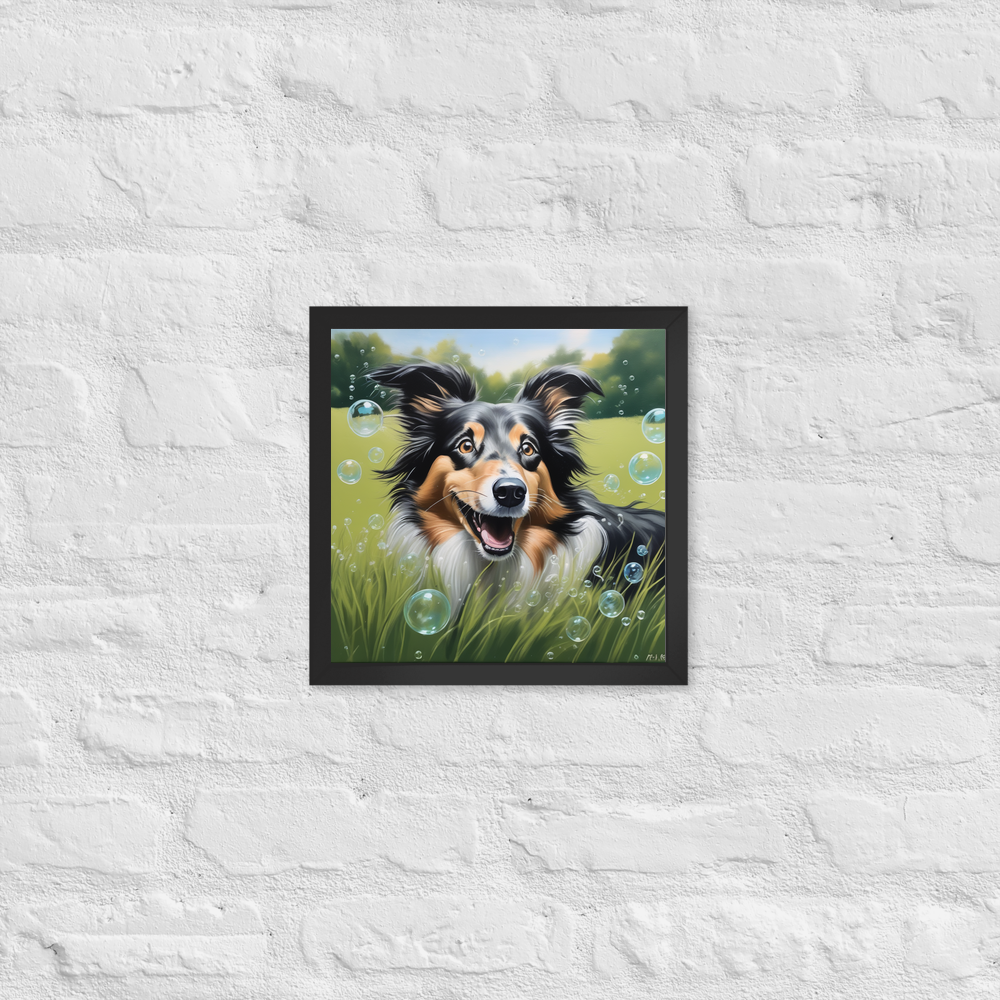 PugMug Custom Collie Framed Print