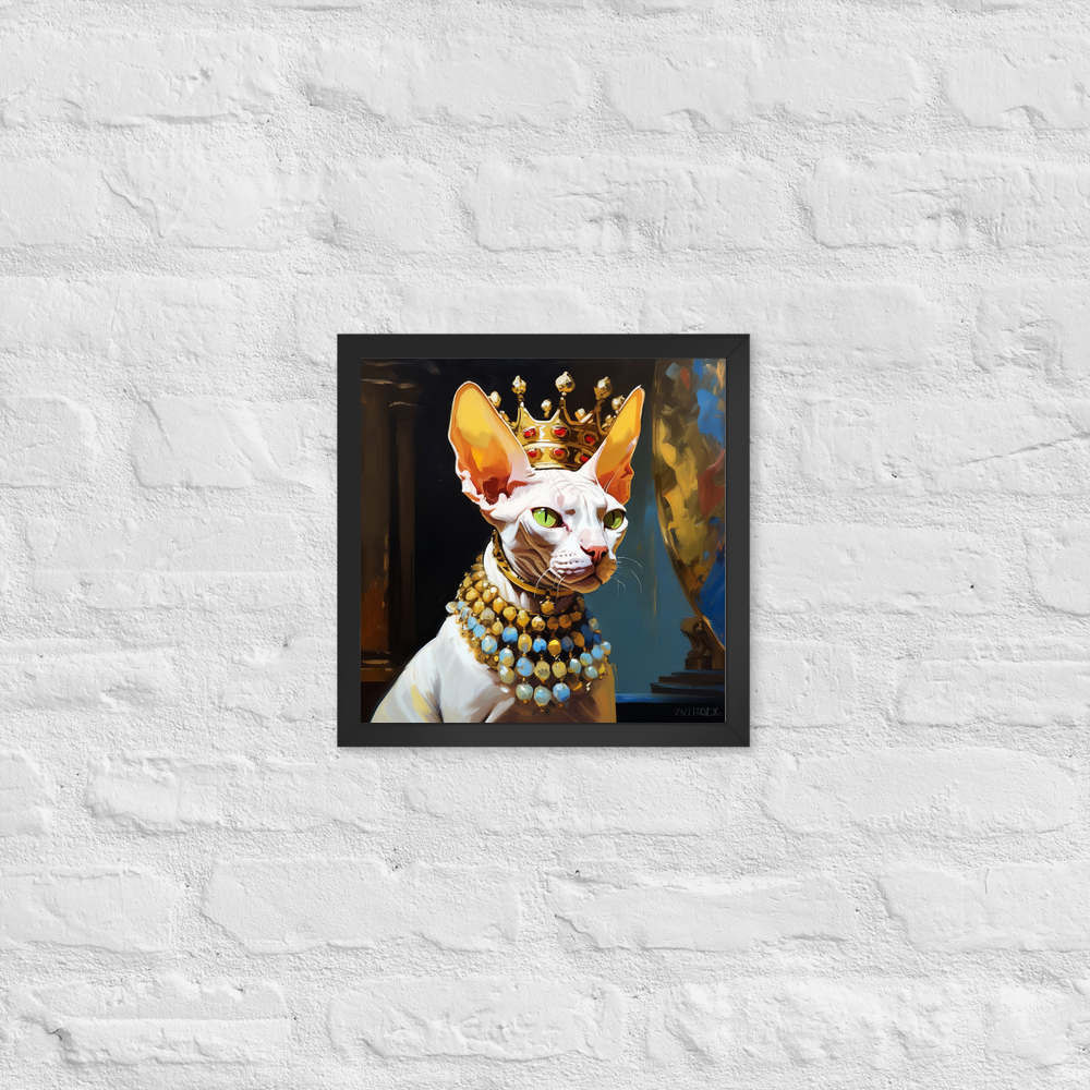 PugMug Custom White Sphynx Cat Framed Print