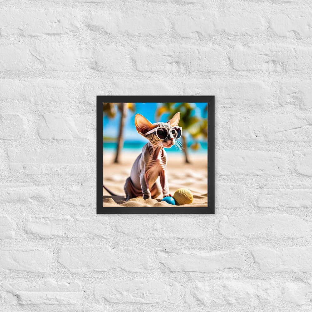 PugMug Custom Tabby Sphynx Cat Framed Print