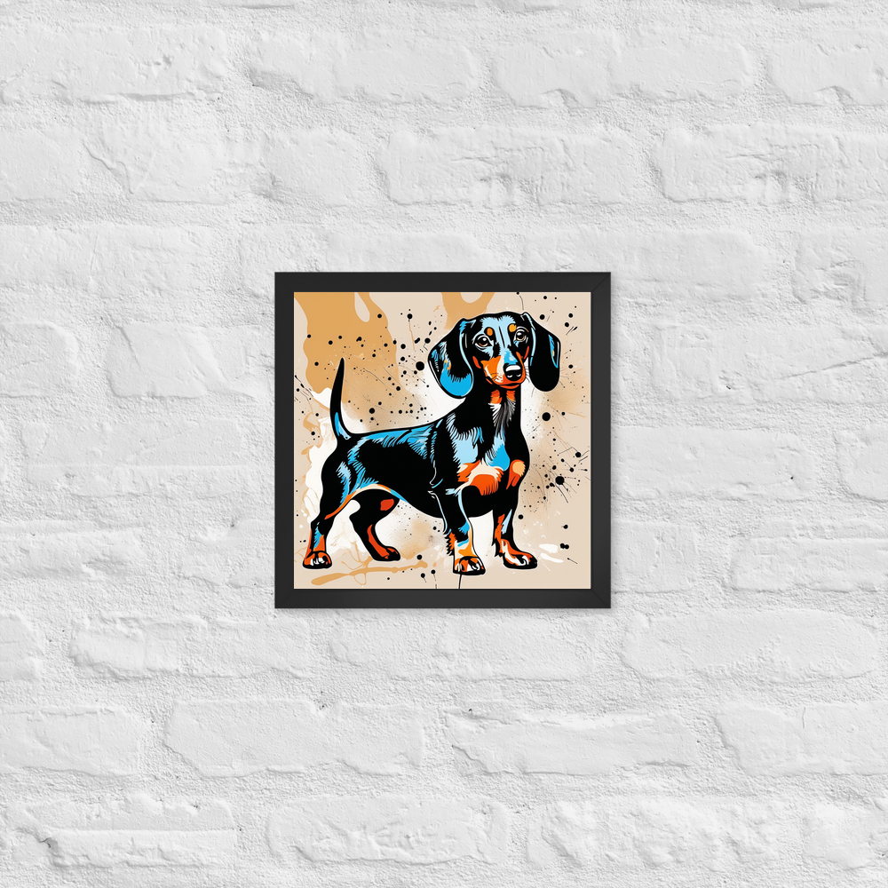 PugMug Custom Black Dachshund Framed Print