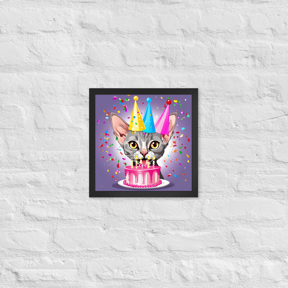 PugMug Custom Tabby Devon Rex Cat Framed Print
