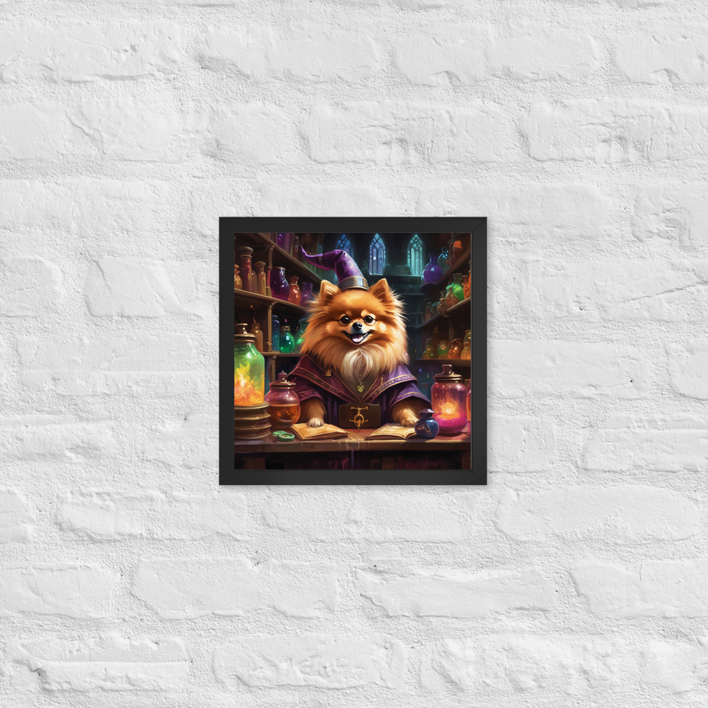 PugMug Custom Tan Pomeranian Framed Print