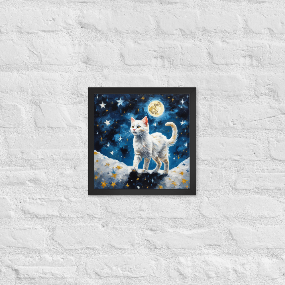 PugMug Custom White Companion Cat Framed Print