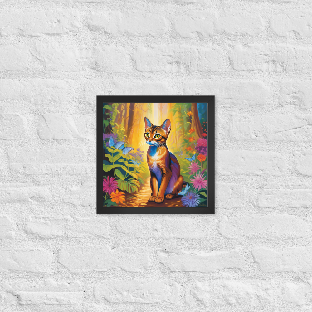 PugMug Custom Tabby Abyssinian Cat Framed Print