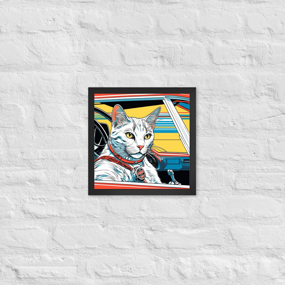 PugMug Custom White Companion Cat Framed Print
