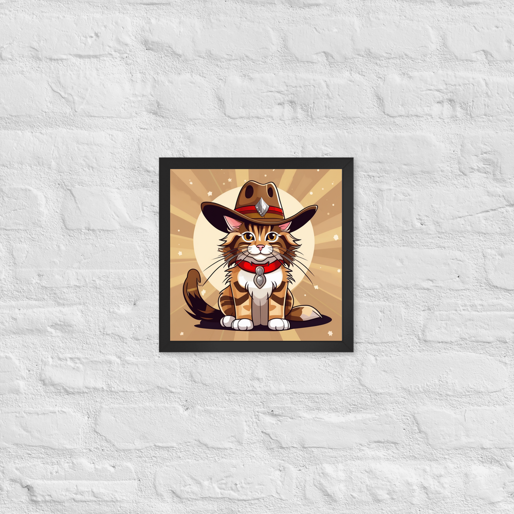 PugMug Custom Tabby Maine Coon Cat Framed Print
