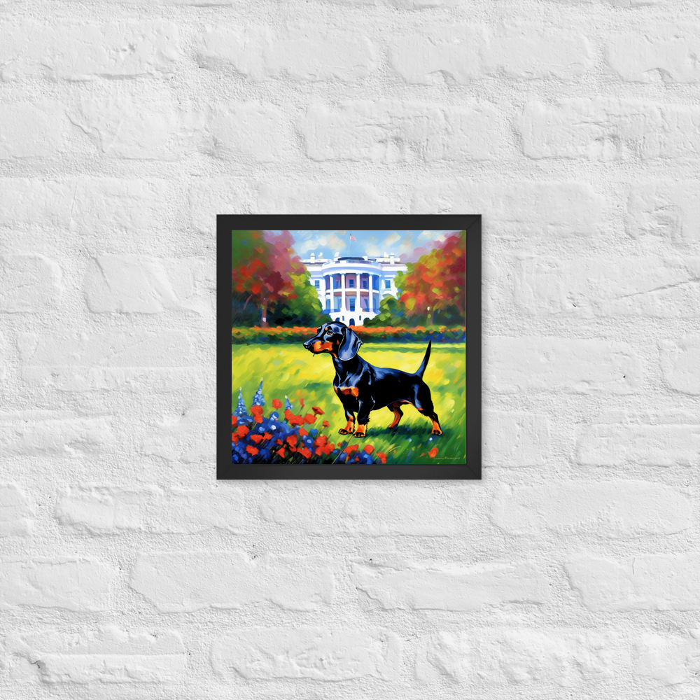 PugMug Custom Black Dachshund Framed Print