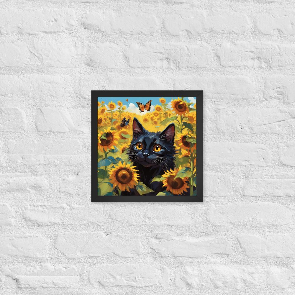 PugMug Custom Black Companion Cat Framed Print