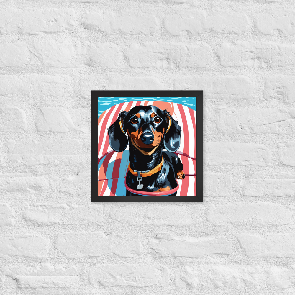 PugMug Custom Black Dachshund Framed Print