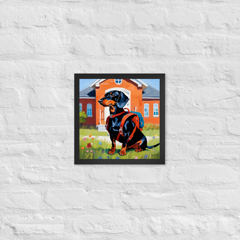 PugMug Custom Black Dachshund Framed Print