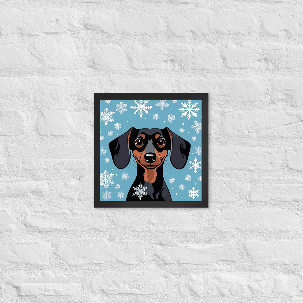 PugMug Custom Black Dachshund Framed Print