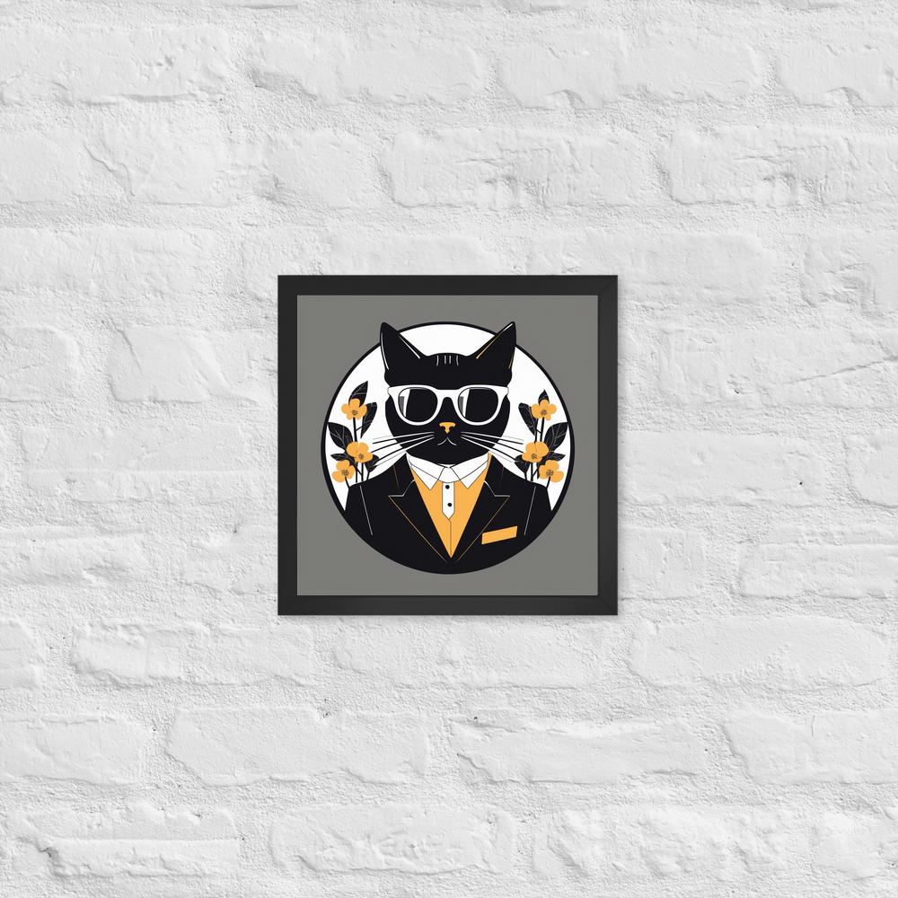 PugMug Custom Black Companion Cat Framed Print