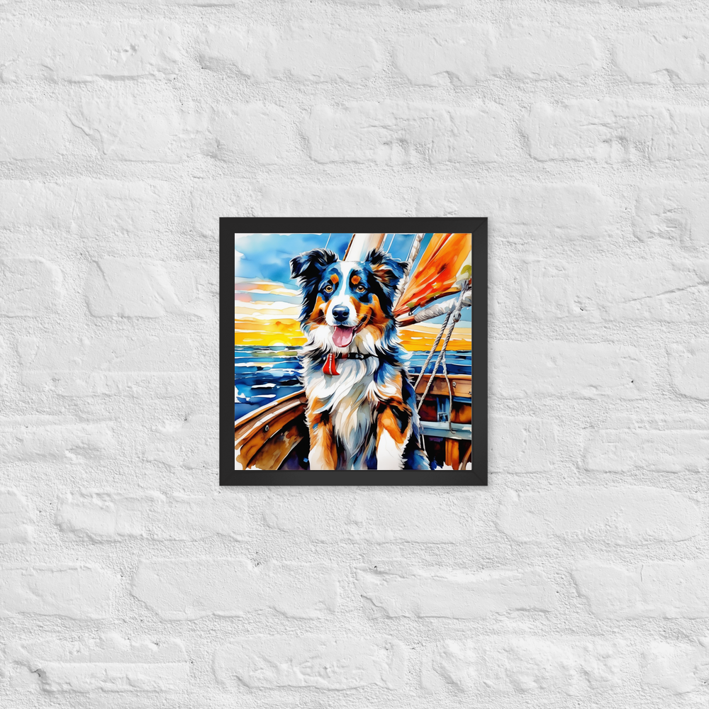 PugMug Custom Australian Shepherd Dog Framed Print
