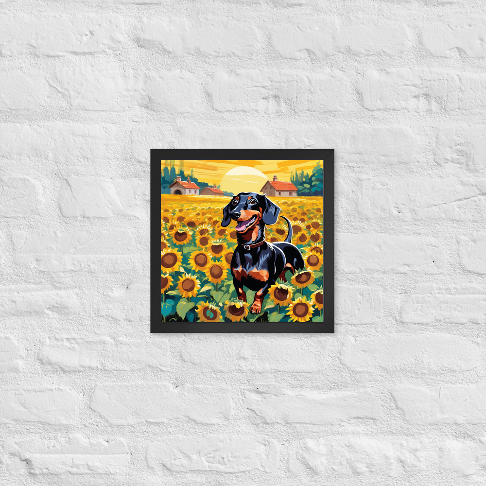 PugMug Custom Black Dachshund Framed Print