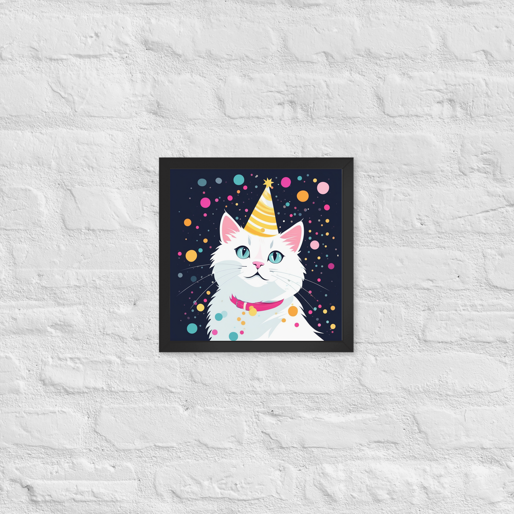 PugMug Custom White Companion Cat Framed Print