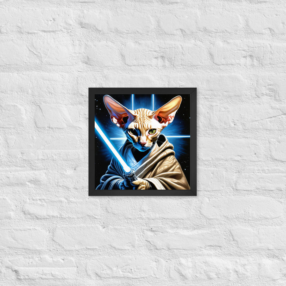 PugMug Custom Tabby Sphynx Cat Framed Print