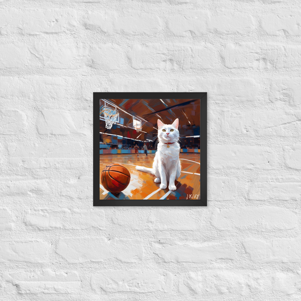 PugMug Custom White Companion Cat Framed Print