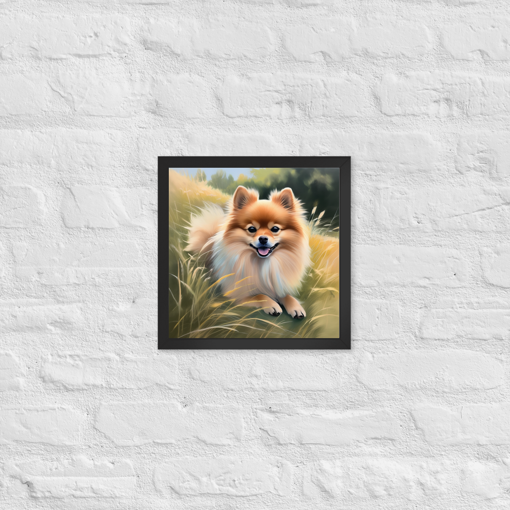 PugMug Custom Tan Pomeranian Framed Print