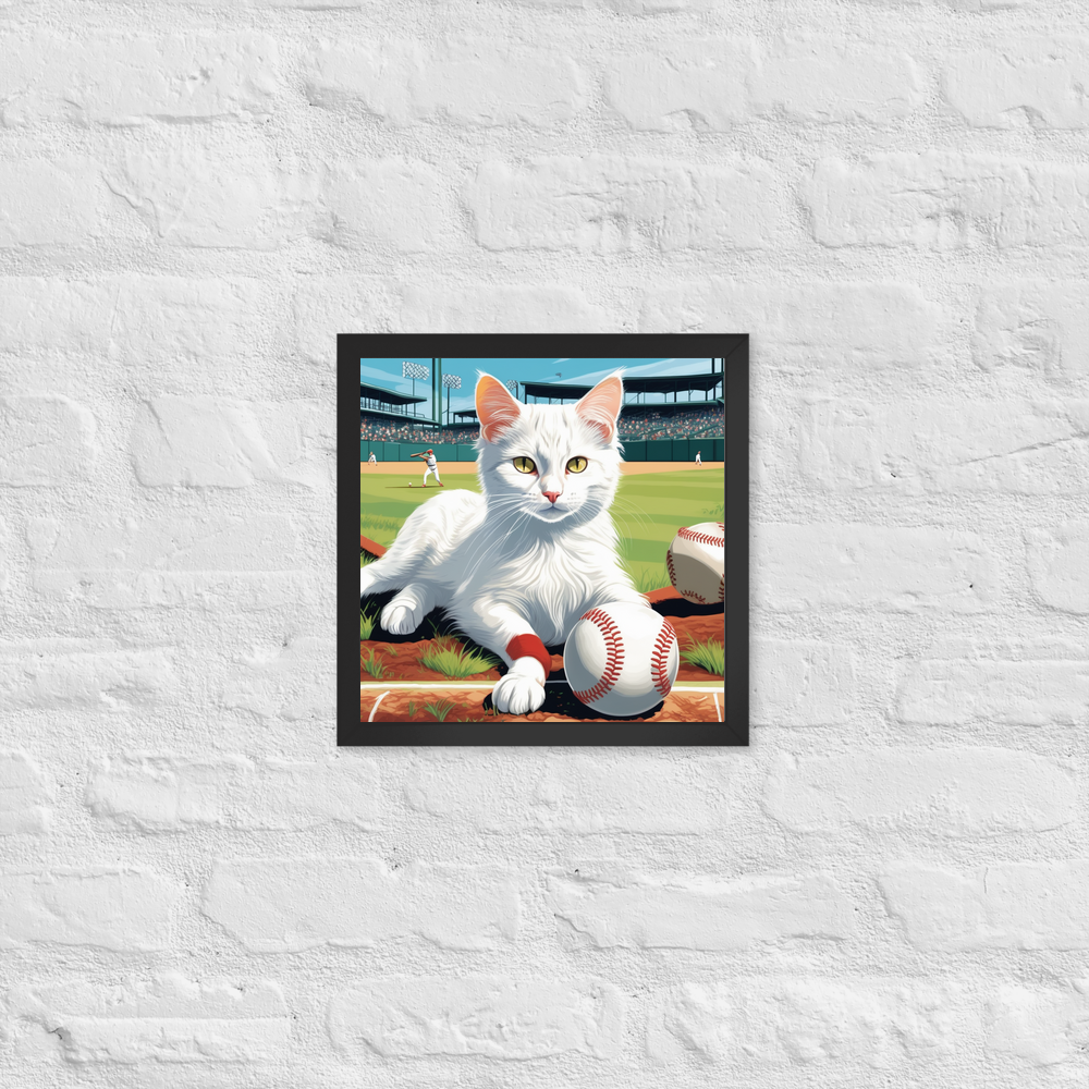 PugMug Custom White Companion Cat Framed Print
