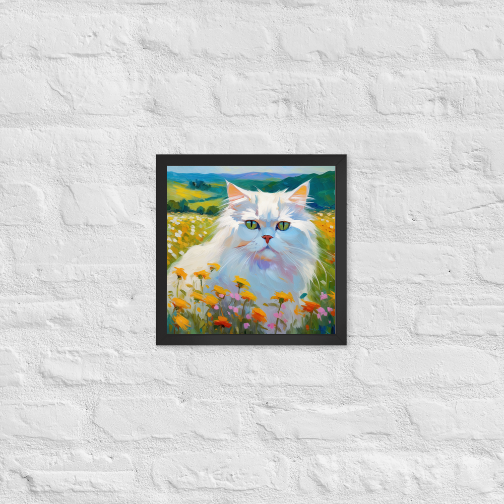 PugMug Custom White Persian Cat Framed Print