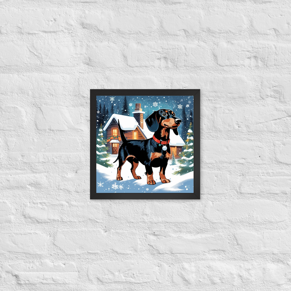PugMug Custom Black Dachshund Framed Print