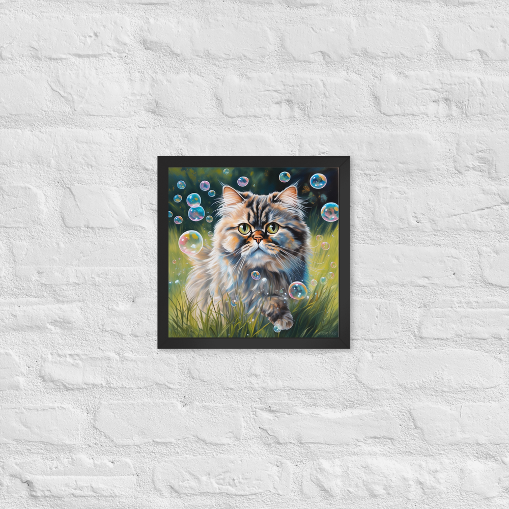 PugMug Custom Tabby Persian Cat Framed Print