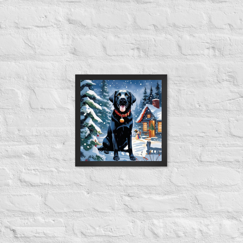 PugMug Custom Black Labrador Retriever Framed Print