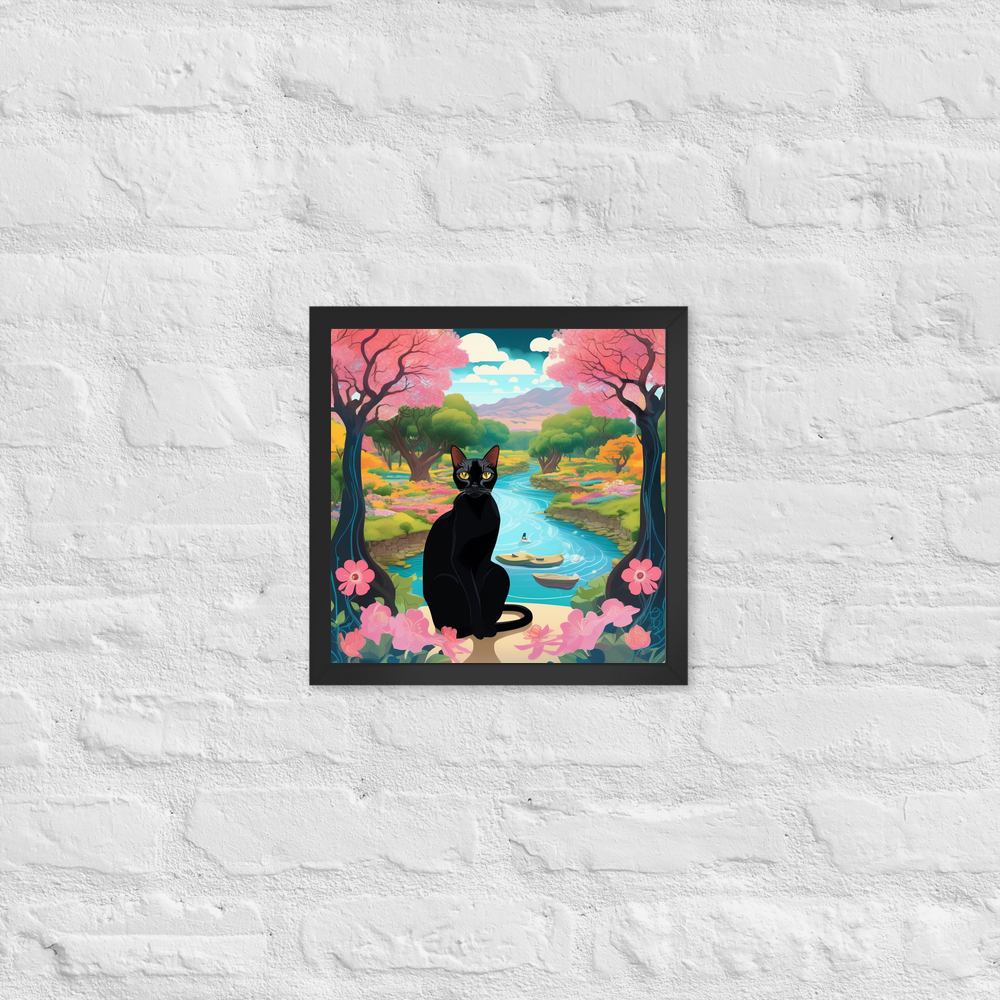 PugMug Custom Black Abyssinian Cat Framed Print