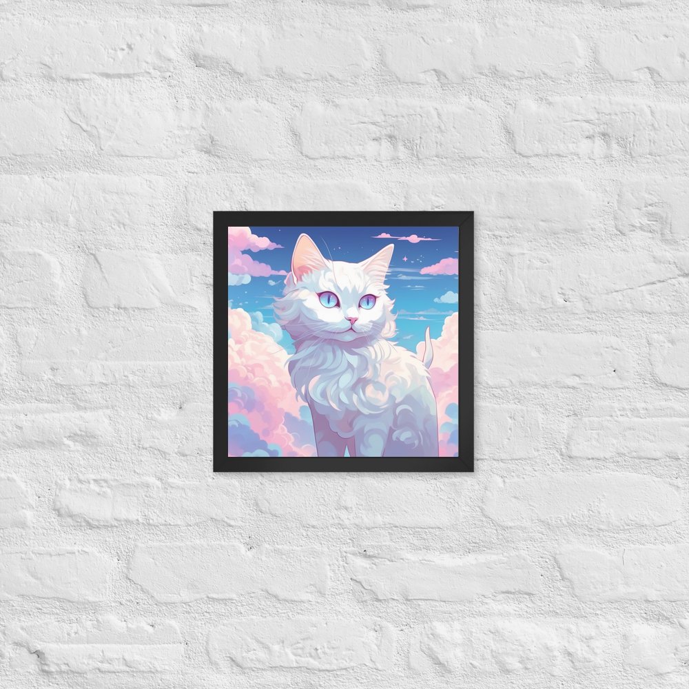 PugMug Custom White Companion Cat Framed Print