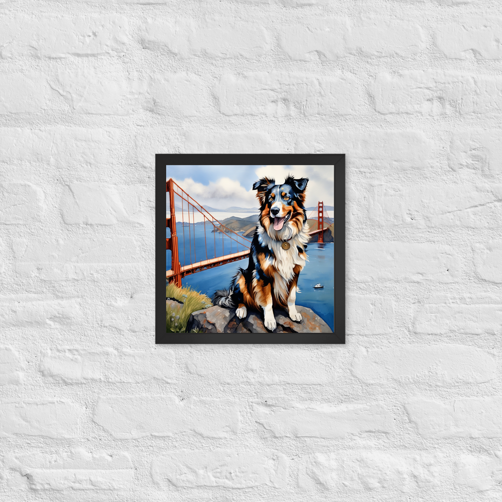 PugMug Custom Australian Shepherd Dog Framed Print