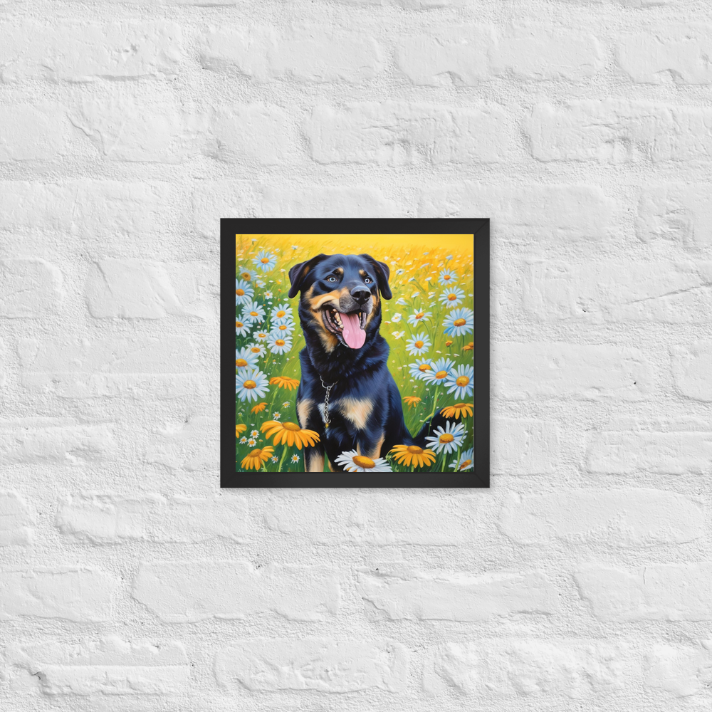 PugMug Custom Blue Framed Print