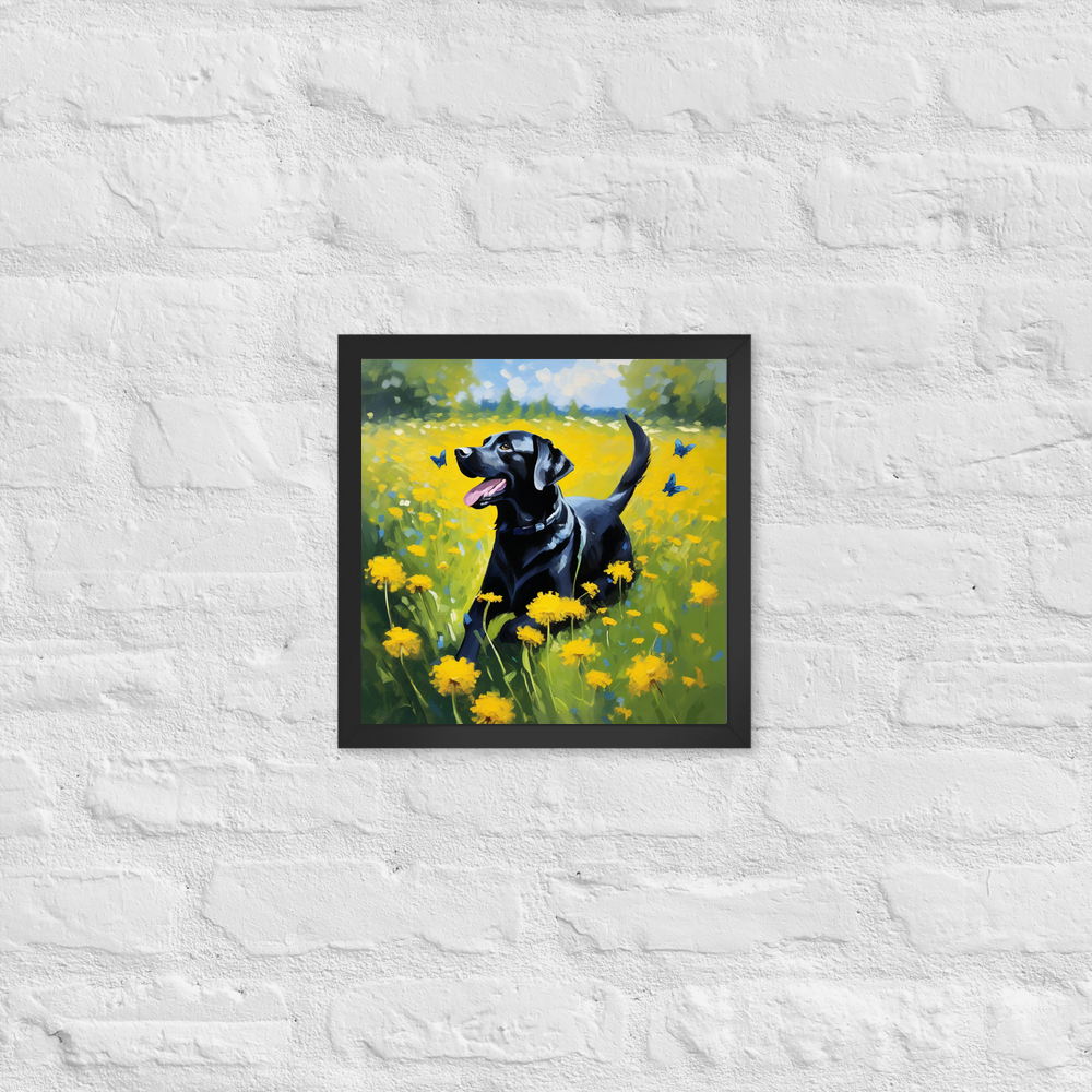 PugMug Custom Black Labrador Retriever Framed Print