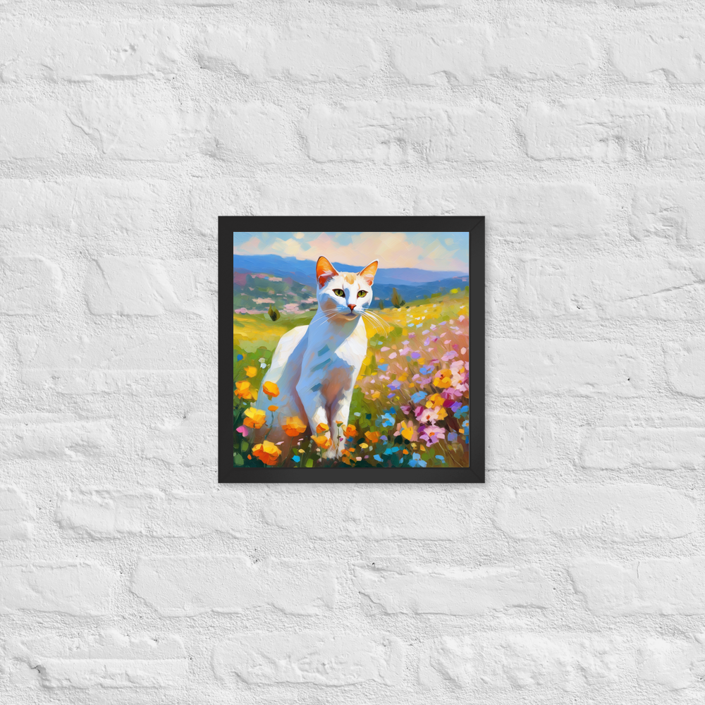 PugMug Custom White Abyssinian Cat Framed Print
