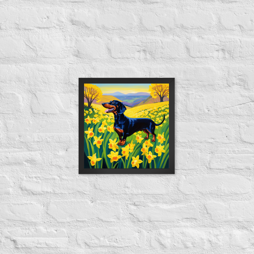 PugMug Custom Black Dachshund Framed Print