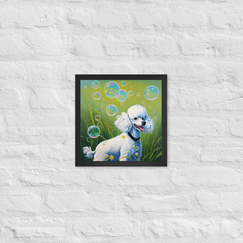 PugMug Custom White Poodle Framed Print