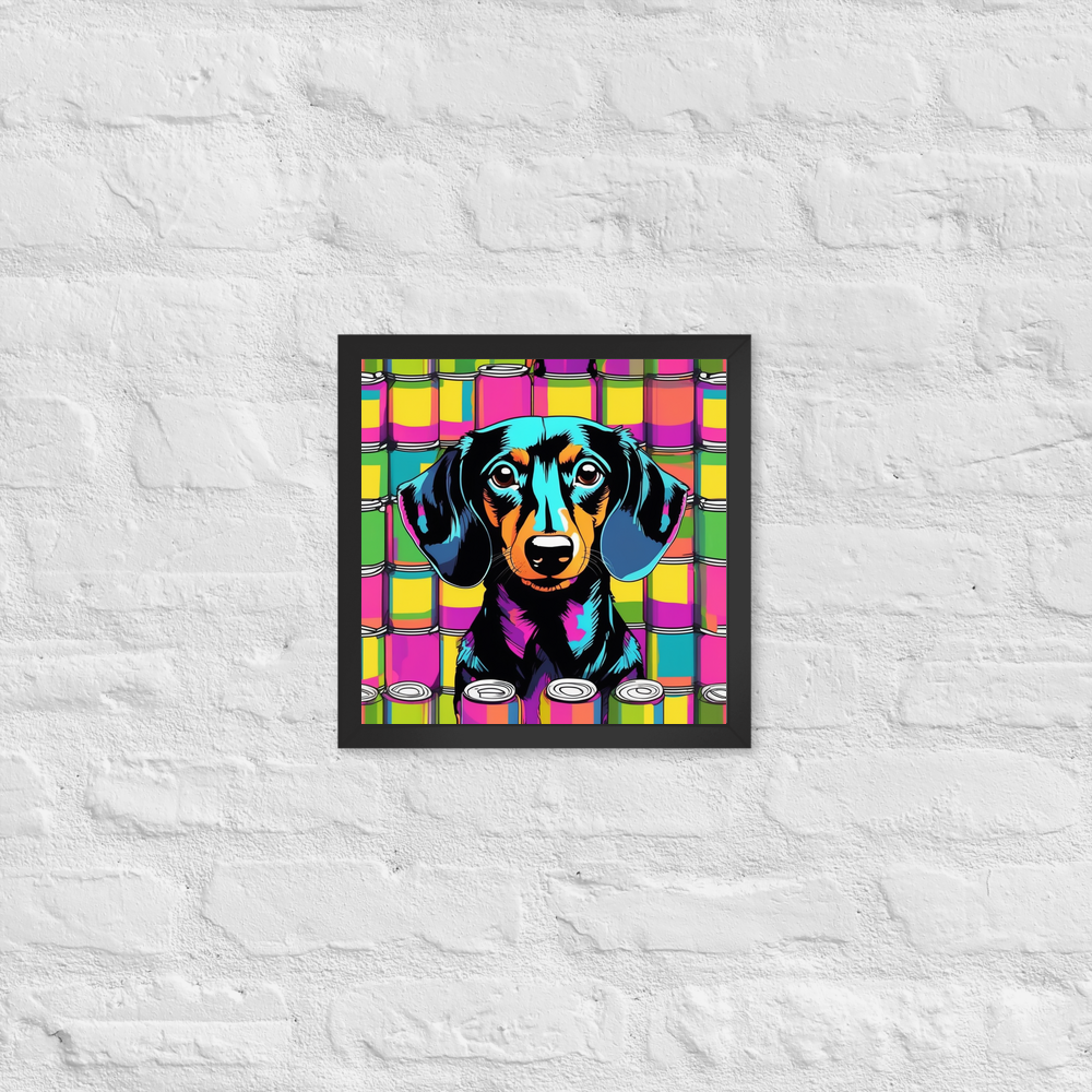 PugMug Custom Black Dachshund Framed Print